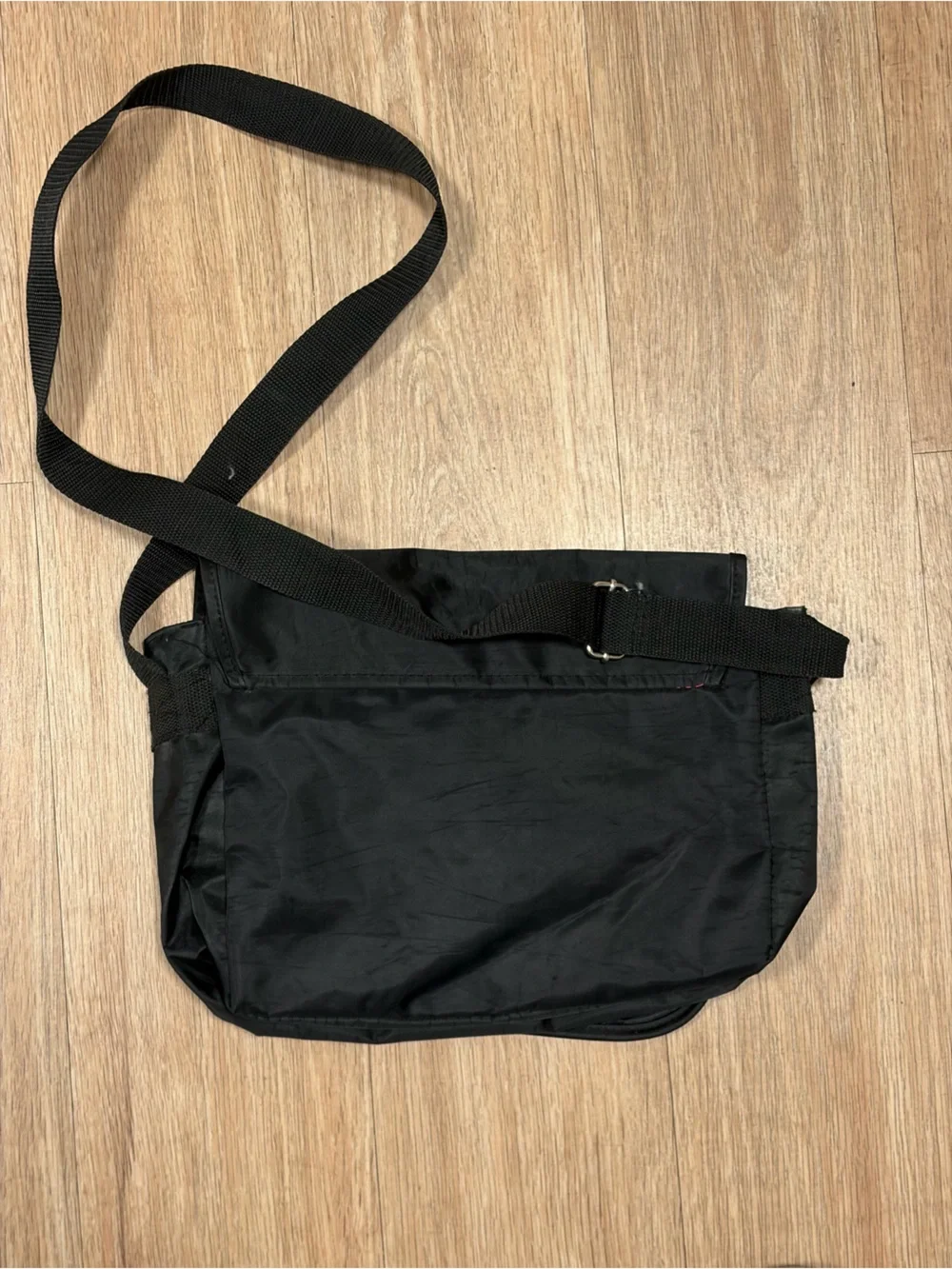 Vintage Disney Black Messenger Bag with Mickey & Minnie Graphic